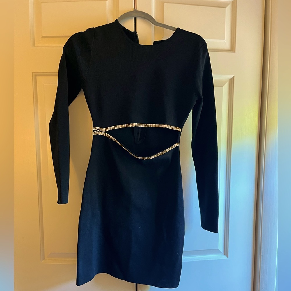NWT Endless Rose (via Anthropologie) Rhinestone Trim Cutout Dress